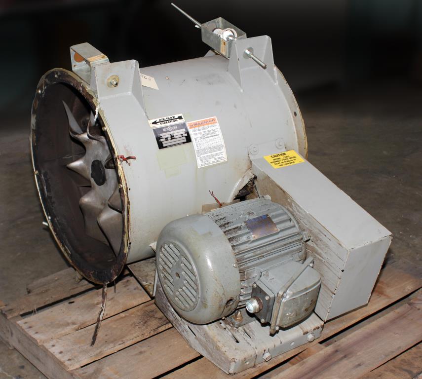 Blower 10101 cfm centrifugal fan Aerovent size 22 model 22 T734 TTABD, 7.5 hp, CS