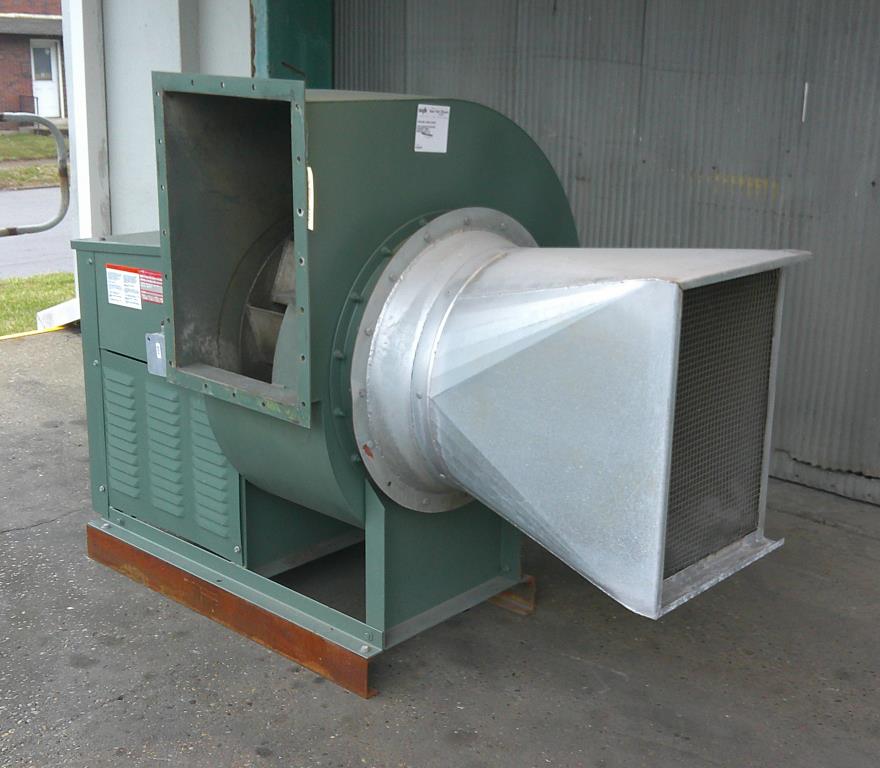 Blower 7000 cfm centrifugal fan New York Blower model 222 PLR, 7.5 hp, CS
