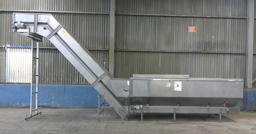 Elevator bottle feed hopper elevator Stainless Steel, 120 discharge height