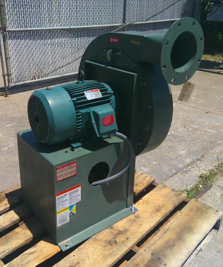 Blower 2,000 cfm centrifugal fan New York Blower size 2108 Alum wheel 15 hp, CS