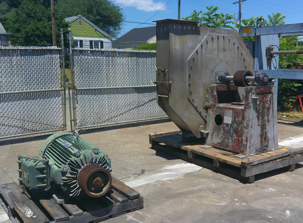 Blower 8,500 cfm centrifugal fan Clarage Fan Co. size 325 125 hp, Stainless Steel