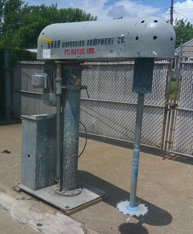 Mixer and Blender 25 hp Shar disperser, hydraulic power unit lift