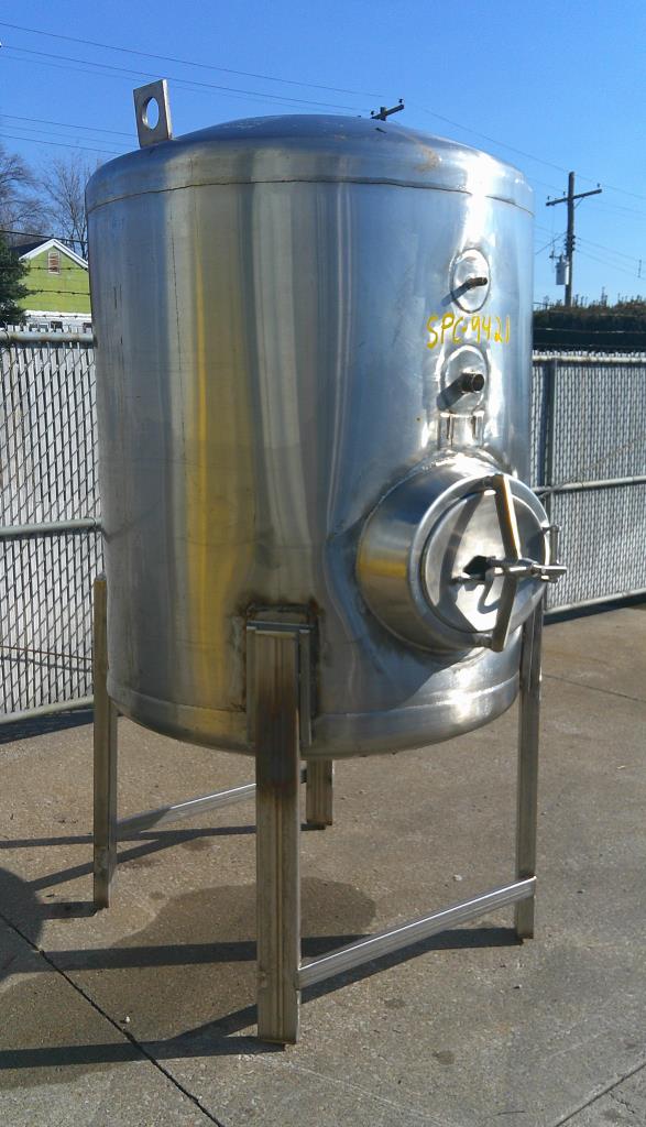 Tank 420 gallon vertical tank, Stainless Steel, dish